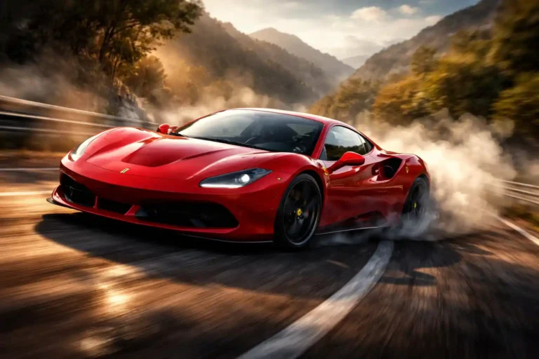 Rode Ferrari actie foto